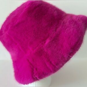 Fuzzy Hot Pink Bucket Hat
